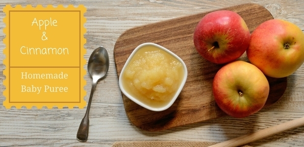 Apple and cinnamon homemade baby puree