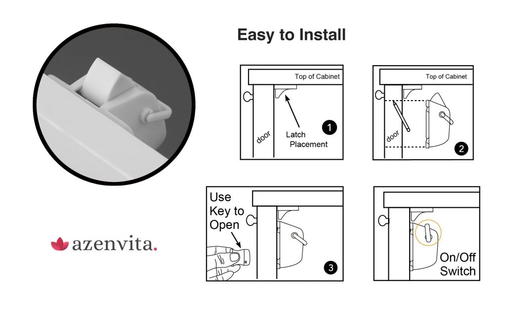 easy to install child safety magnetic cabinet locks