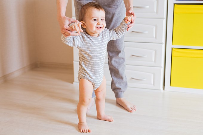 Practice walking holding hands