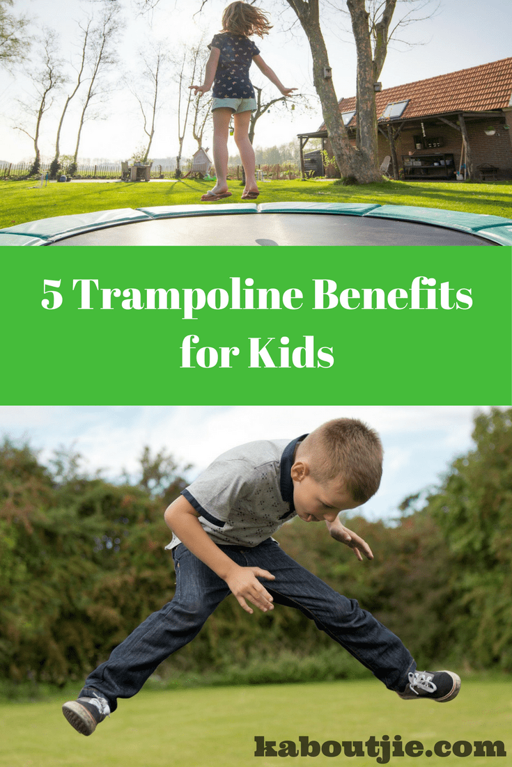 Trampoline benefits kids Pin image