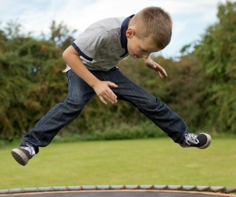 Trampolines encourage outdoor play