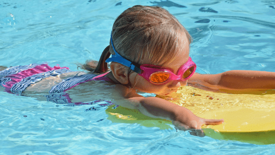 Flotation device to help child afraid of water