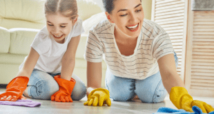 Family doing chores