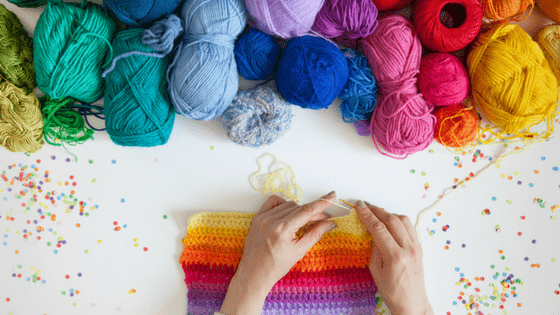 Knitting hobby for moms