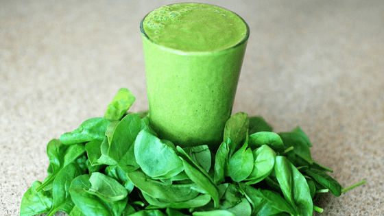 Green baby spinach smoothie