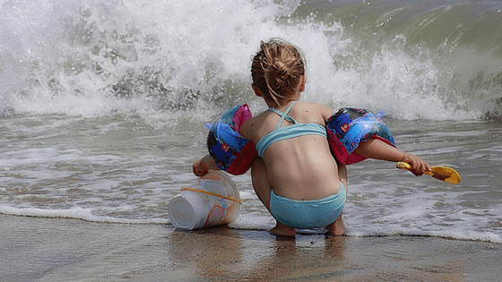 Playing on the beach 