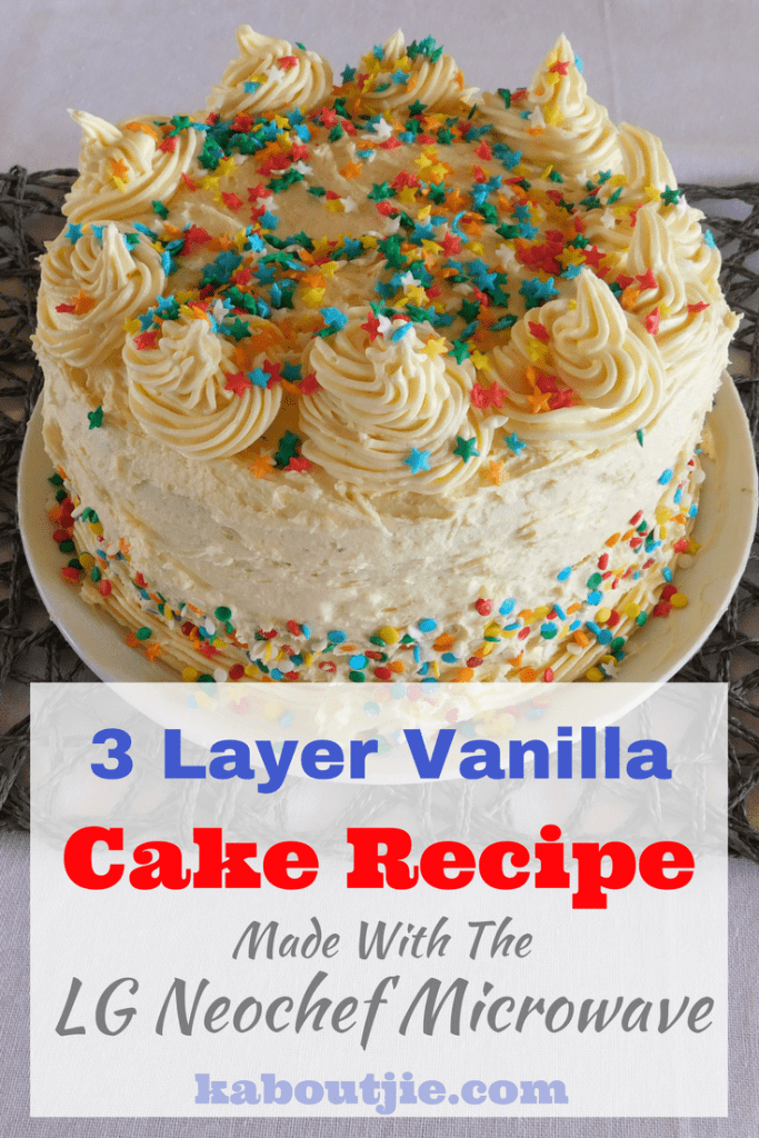 3 Layer Vanilla Cake Recipe Made in The LG Neochef Microwave