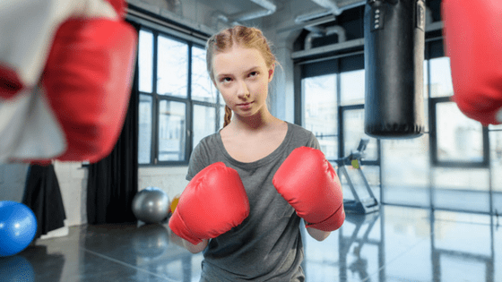 Young Girl Boxing