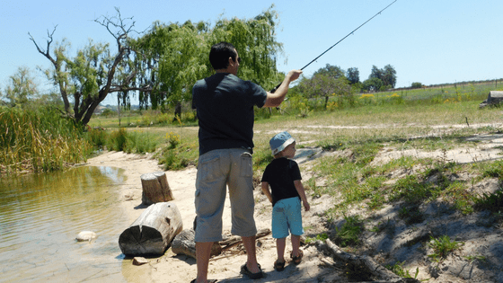 Fishing at La Bonheur Crocodile Farm