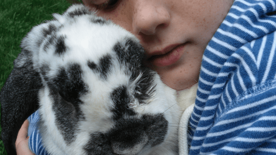 Child Hugging Bunny