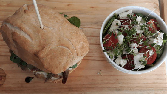 Beefy Panini with Salad