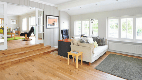 Room with hardwood flooring