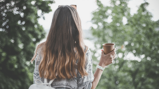 Woman Outdoors At Peace