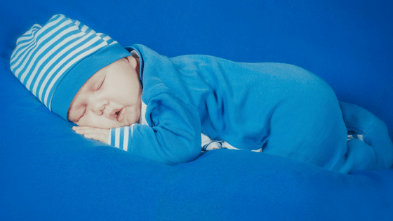 Baby in Blue Sleeping