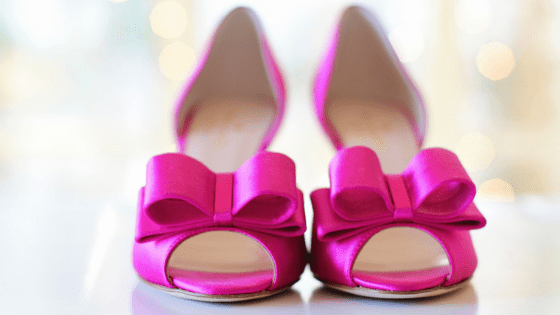 Pink peeptoe heels