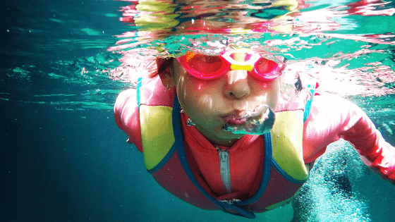 Boy swimming