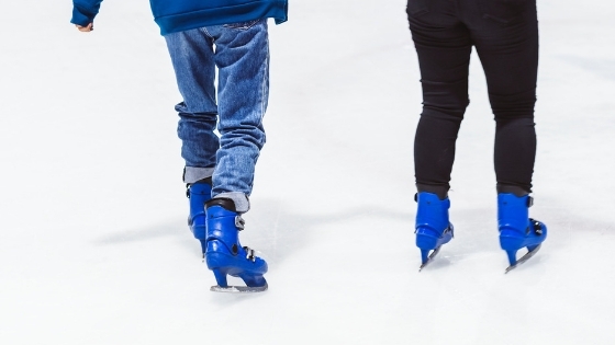 Kids ice skating