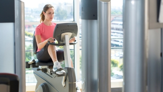 Exercising recumbent bike