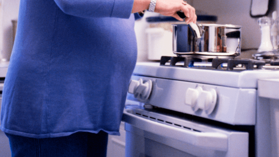 Pregnant in kitchen