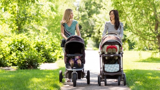 Women with strollers