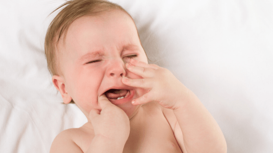 Teething and crying baby