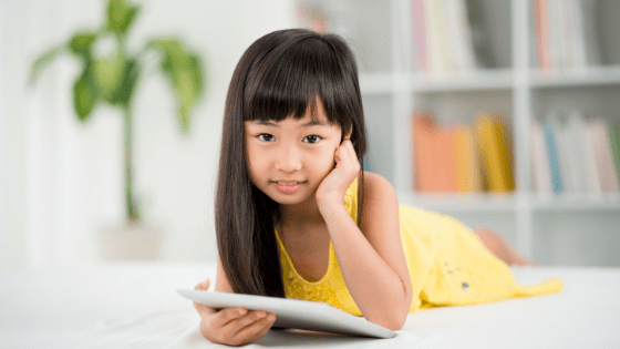 Girl using tablet