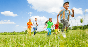 Happy kids running