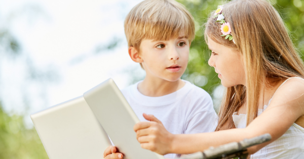 Kids using tablets