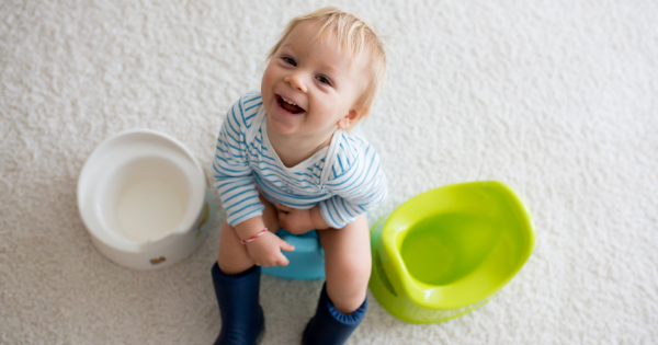 Happy boy on potty