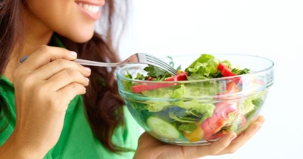 Woman Eating Nutritious Salad