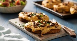 Mushroom & Cheese Soufflé Toasts
