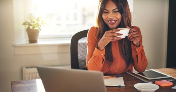 Woman working from home