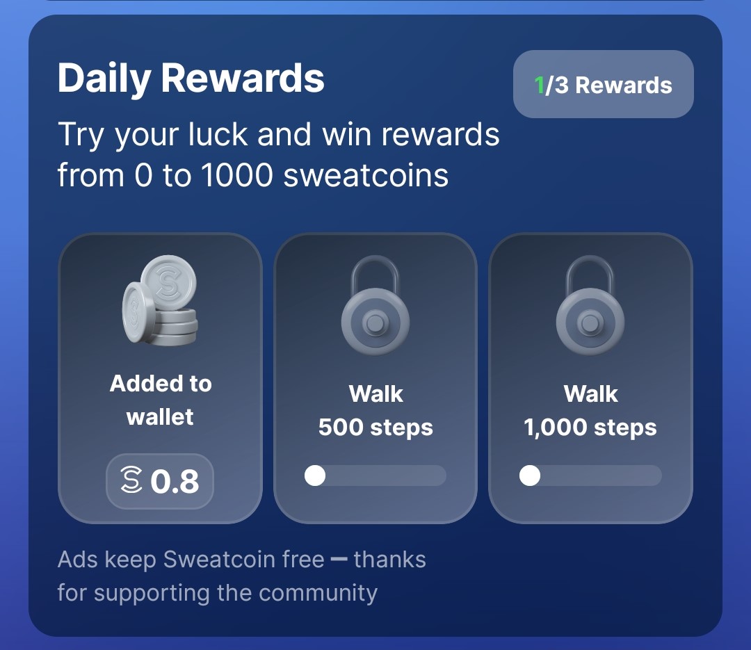 Sweatcoin Daily Rewards