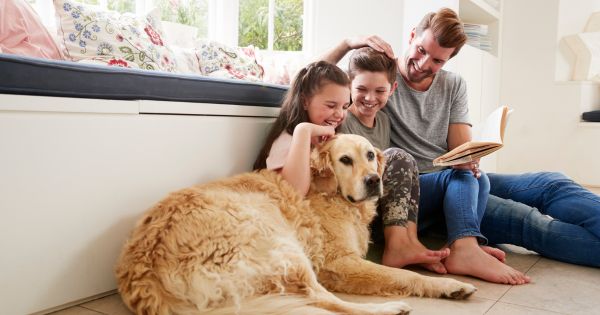 Family with dog