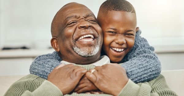 Grandfather with his young grandson