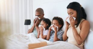 Family sick in bed
