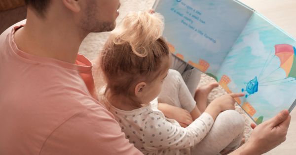 Toddler reading book