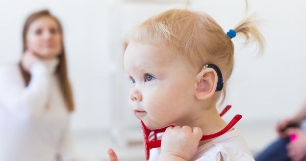 Child with hearing disability