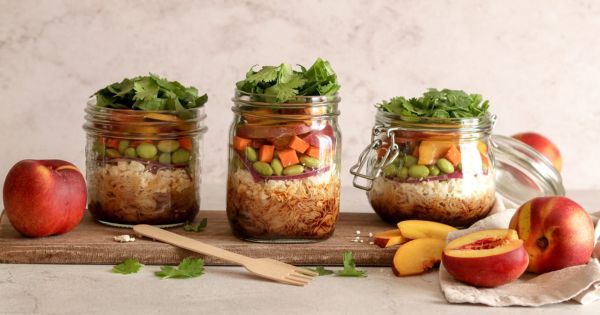 Asian-Inspired Nectarine & Feta Salad Jar