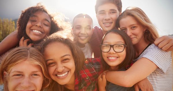 Group of happy kids