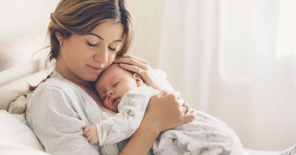 Mother holding baby