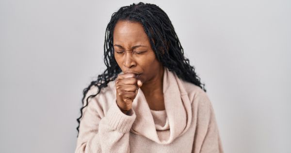Woman sore throat